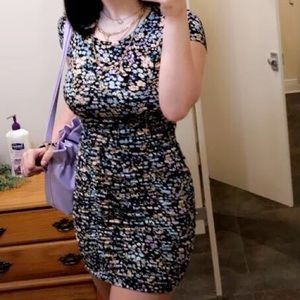 Black base multicolored flower dress